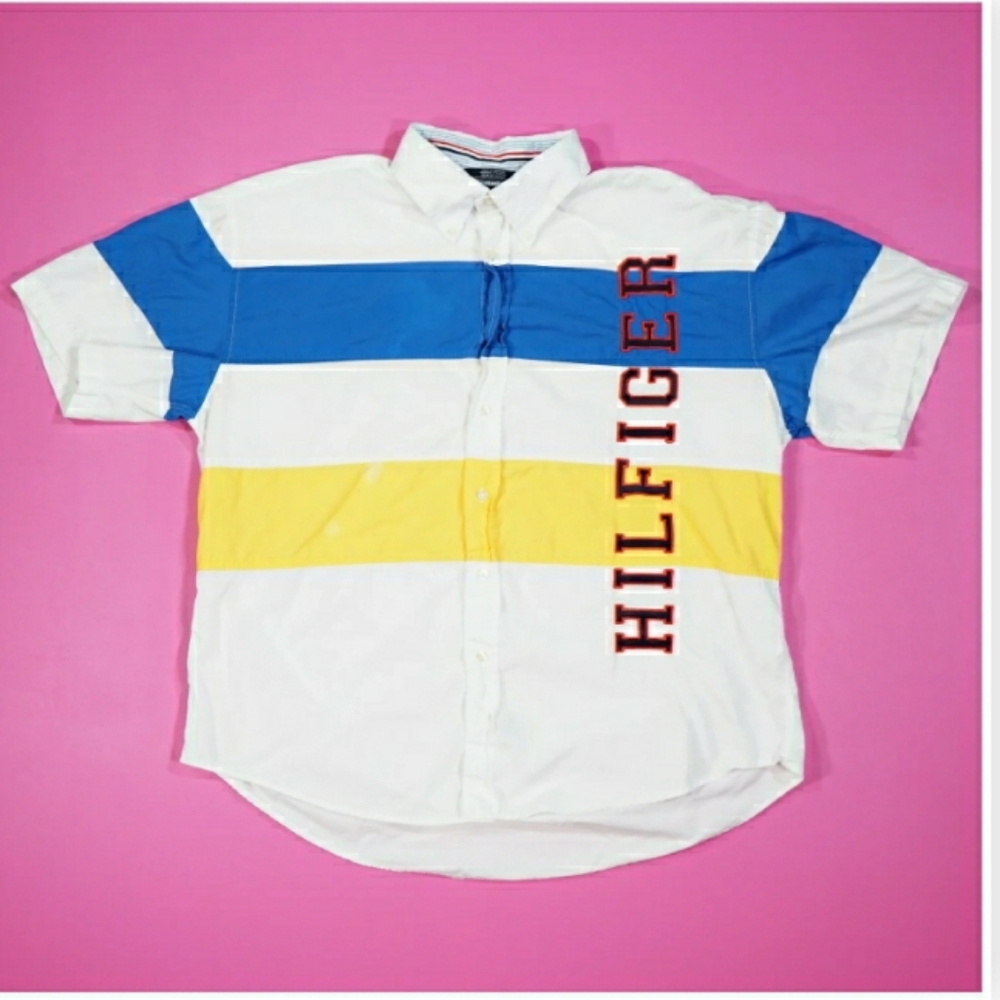 Tommy Hilfiger Spell Out Button Down Front 2XL